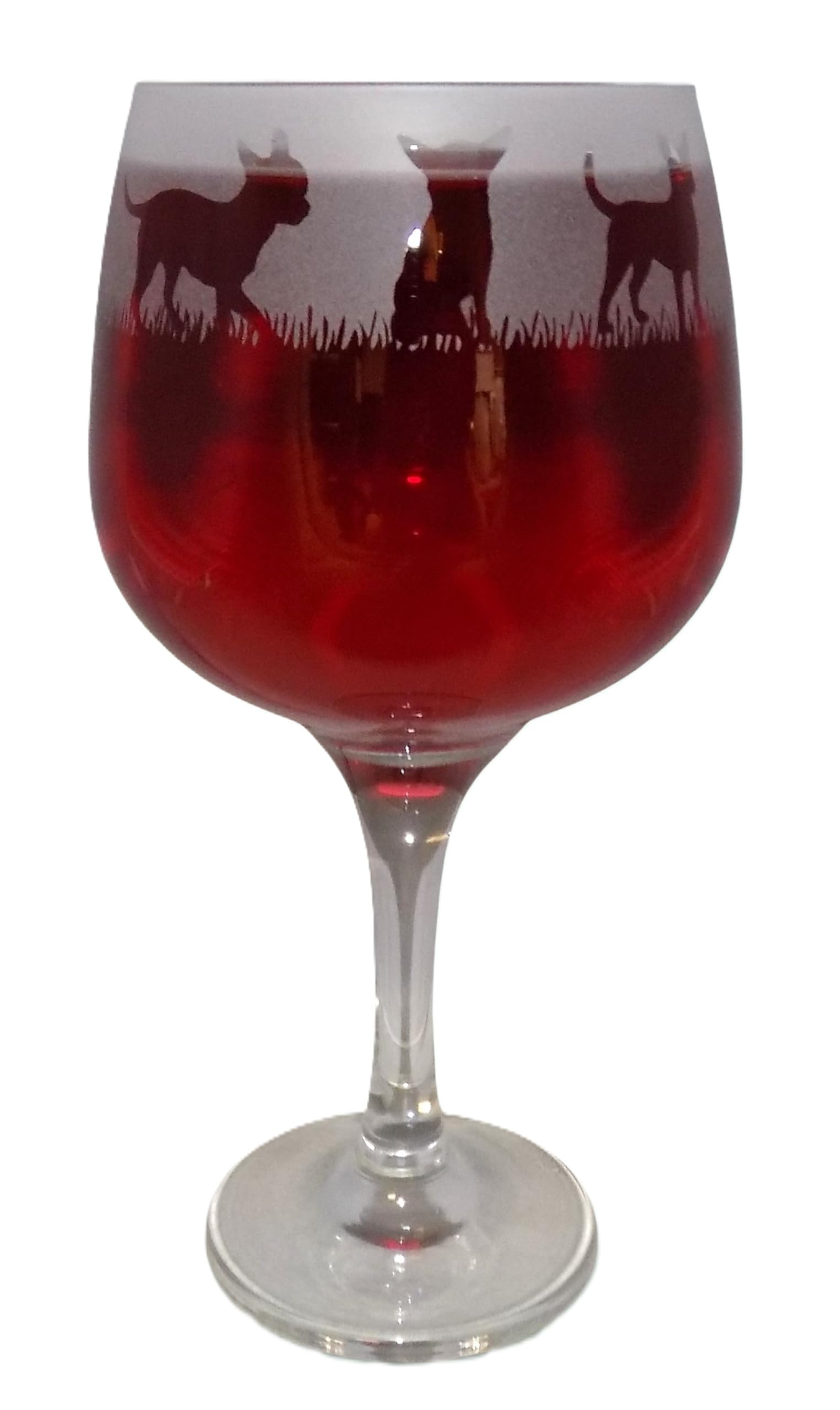 Chihuahua Hand Etched Gin Glass