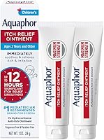 Aquaphor Children's Itch Relief Ointment, 1% Hydrocortisone for Eczema, Rashes, Bites & Poison Ivy, Fragrance-Free, 2-Pack 1oz Tubes