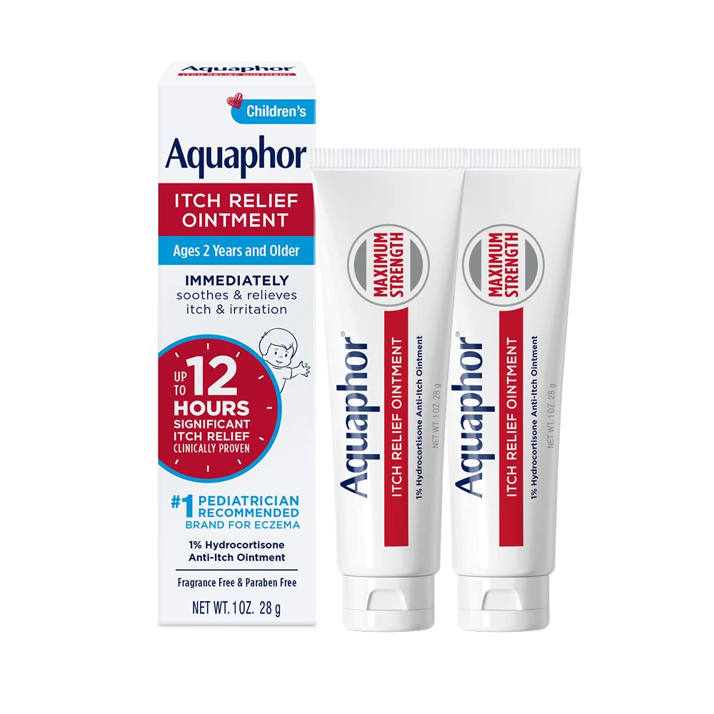 Aquaphor Childrens Itch Relief Ointment 1 Hydrocortisone Anti Itch Ointment for Skin Irritation Insect Bites Psoriasis Skin Rashes