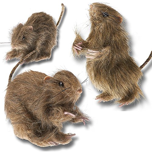 Mini Ratas Peludas Realistas Prextex para la Mejor Decoración de Halloween