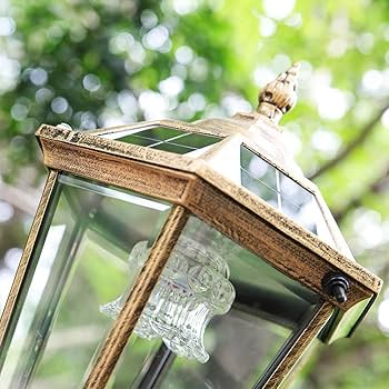 Amazon.co.jp: ガーデンポストライト ソーラーパネル 柱柱ライト