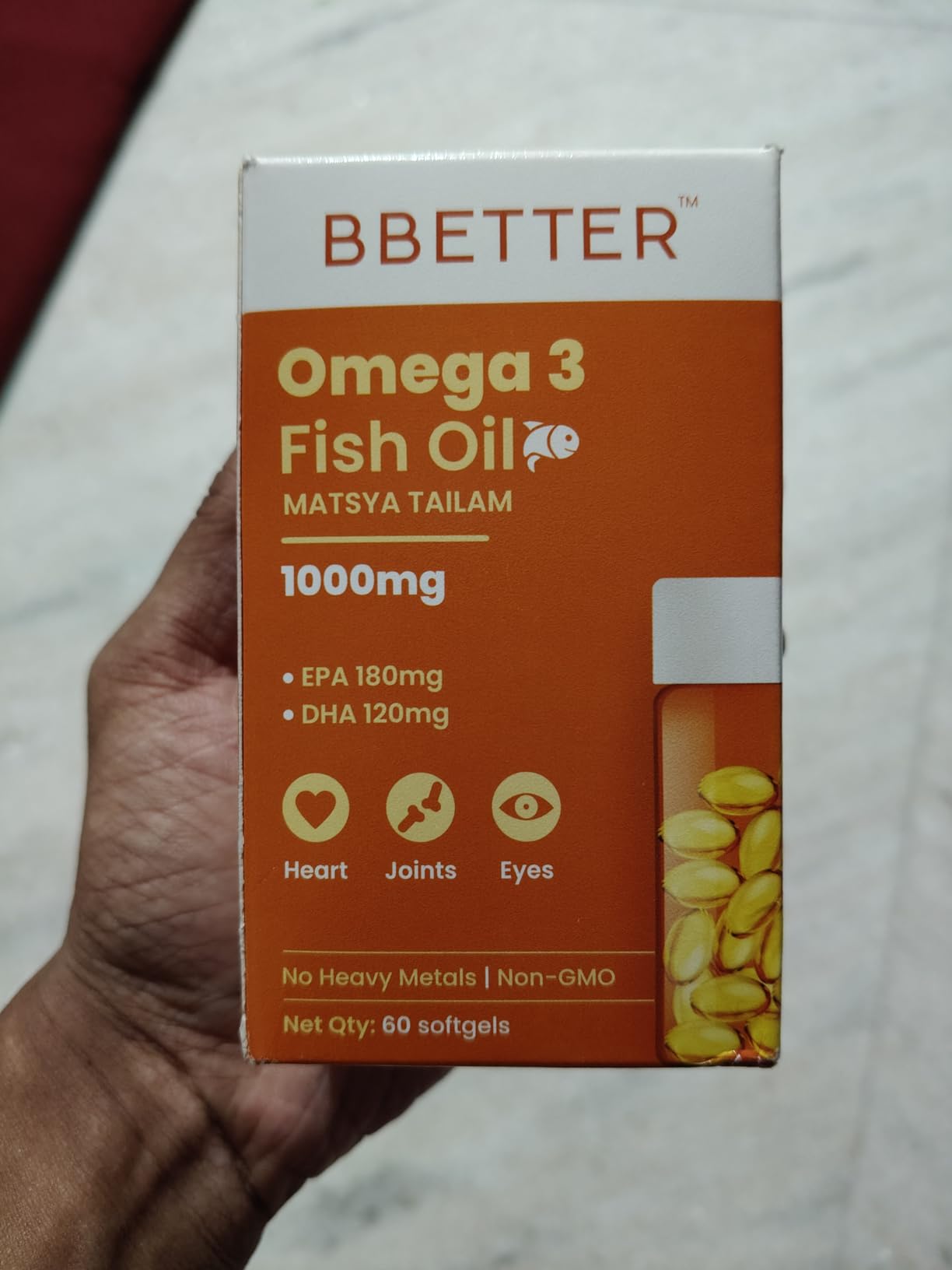BBETTER Omega 3 Fish Oil Capsules For Heart, Joints & Brain Health ...