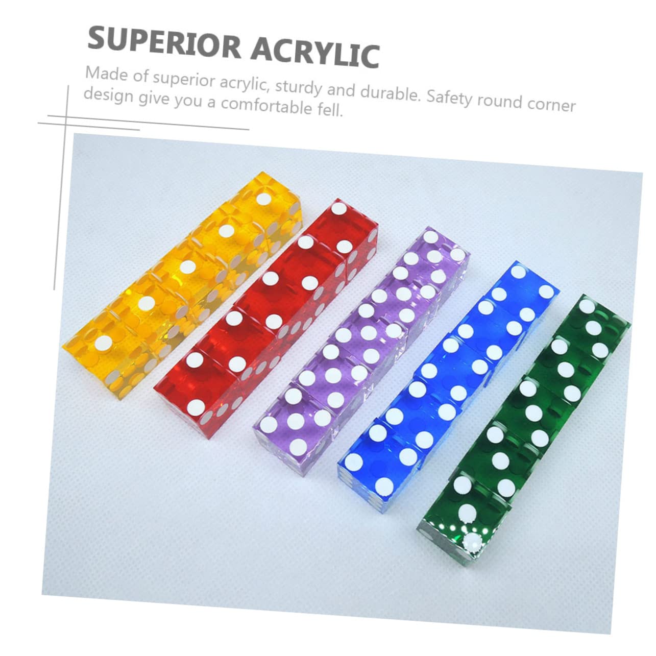 Hohopeti 5piezas Dados Acrílicos Transparentes para Fiesta Dados De Puntos Divertidos para Actividades Recreativas Mesa