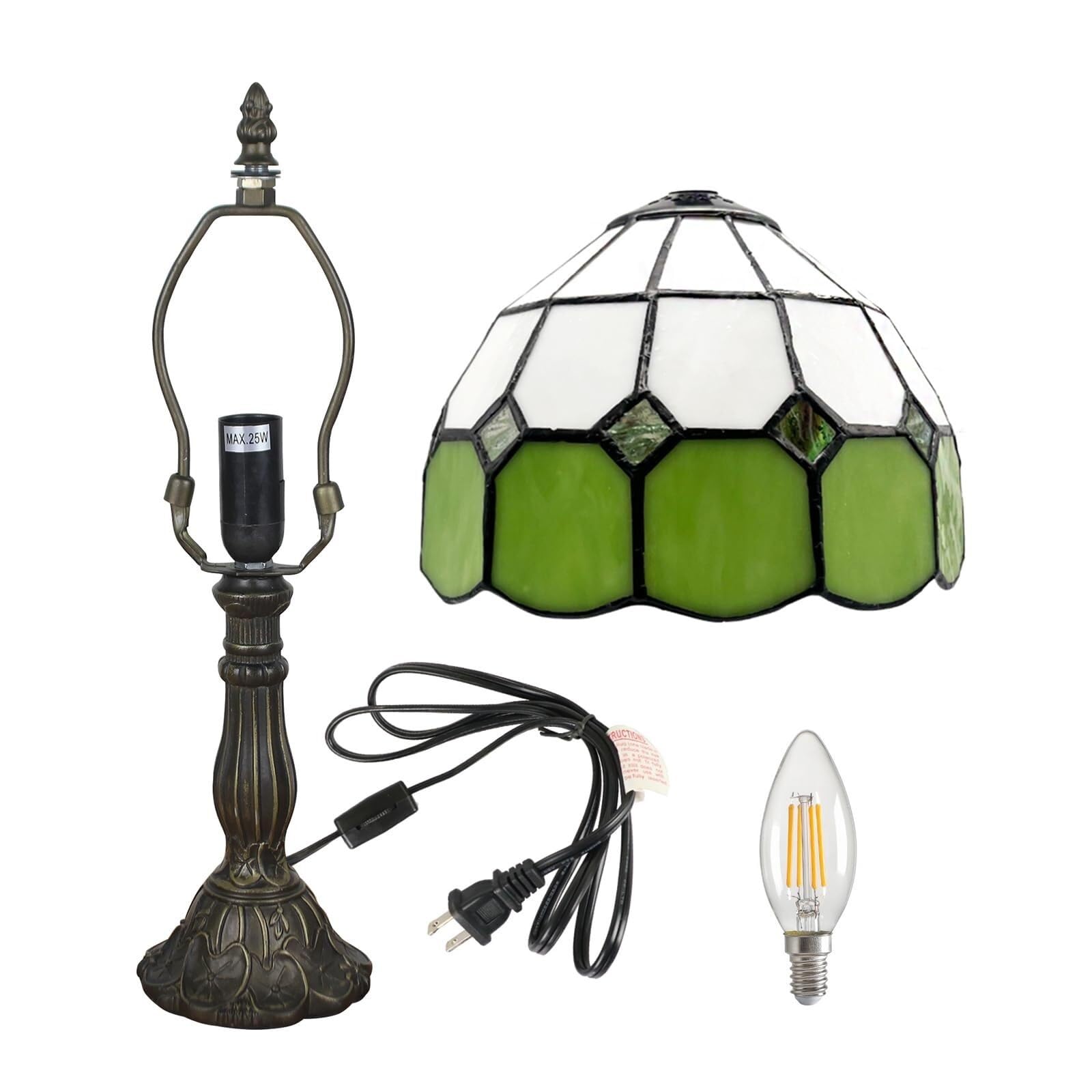 KKXXYQFC Lampe de Table d'art Vintage avec Abat-Jour en vitrail – Compacte, élégante Confortable (Jaune)