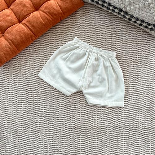 Image of Organic Cotton Jhabla Set for Infants and Toddlers | Front Buttons Unisex Jabla | Soft Mulmul