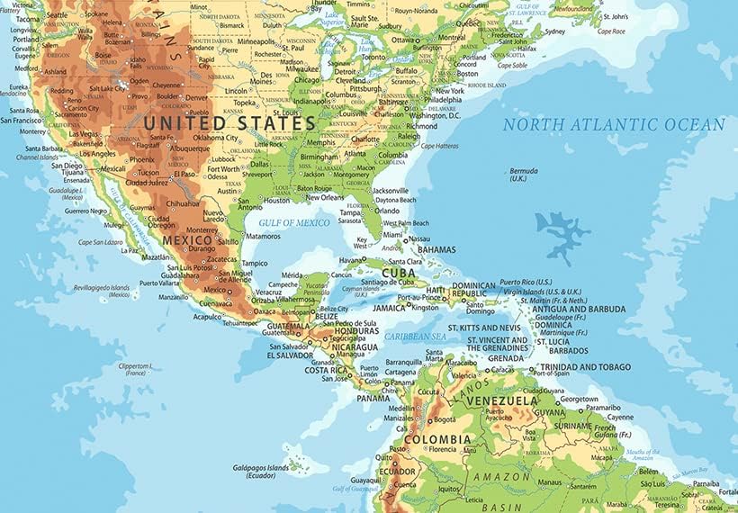 Miniatura 8 de artgeist Pinboard - Mapa del mundo de 35 x 24 pulgadas, tablero de corcho y lienzo impreso, arte de pared, 1 tablero de notas con 50 pines, tablero