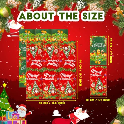 Cholemy 100 Pcs Christmas Napkins Paper 3 Ply Red Green Disposable Paper Hand Towel Christmas Guest Towels Hand Napkins Towels for Xmas Bathroom Kitchen Room Party Supplies 3.9 x 7.9 Inch – Image 3