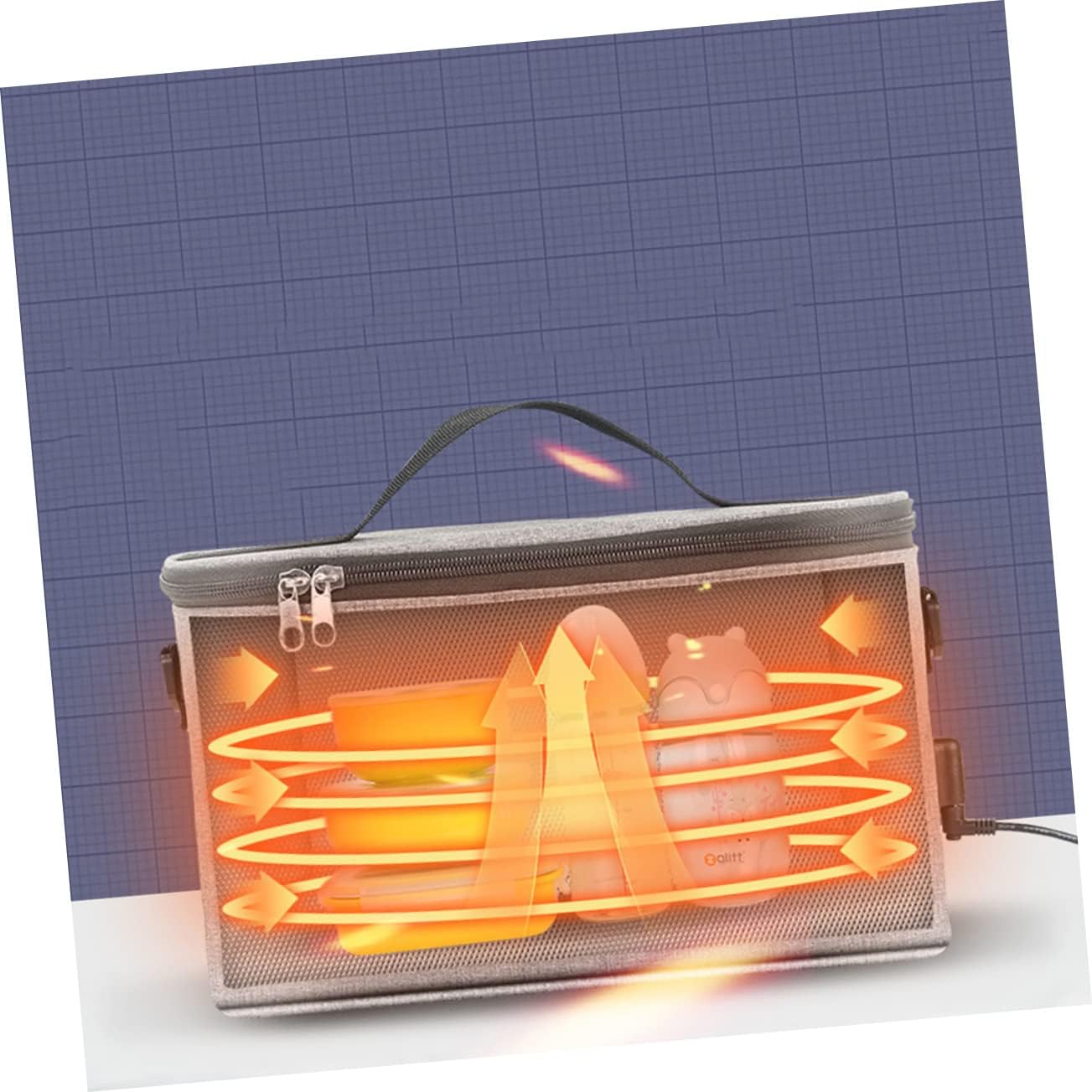 Alipis Portable Bottle Warmer Tote Food Warming Tote for Go Feeding Real Temperature Display Compact and Convenient Bottle Heating