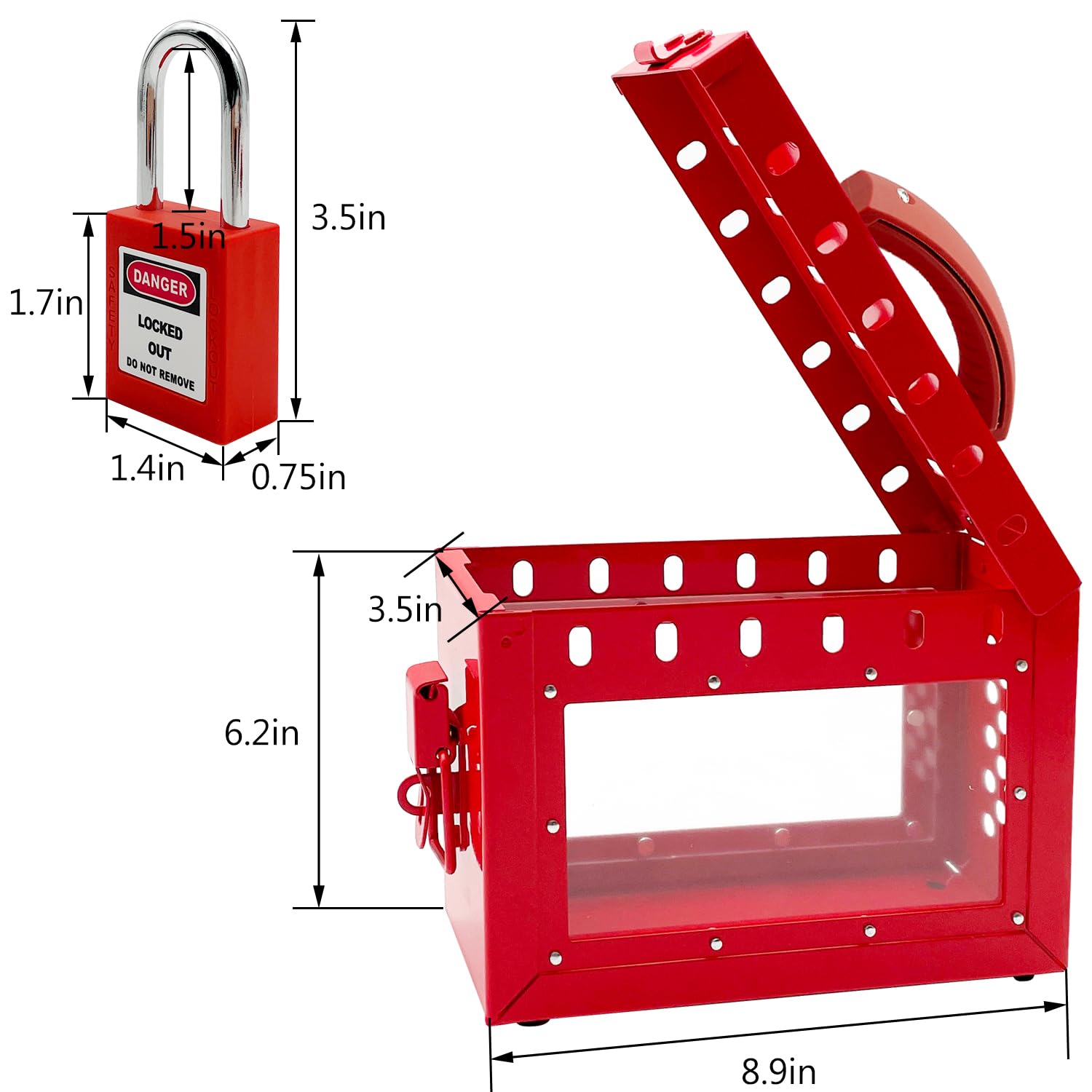 Box Kit SAFBY Kit - Safety Lock Box With 1-7 Padlocks (OSHA Compliant ...