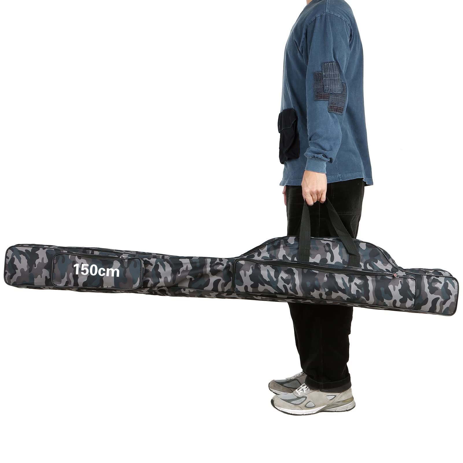 Lixada Sac de Pêche Portable, Housse de Canne à Pêche Pliable à 3 Couches, Boîte de Pêche, Sac de Transport pour Matériel Sac pour Accessoires de pêche, Box pour pêcheurs, Sac à Dos de pêche