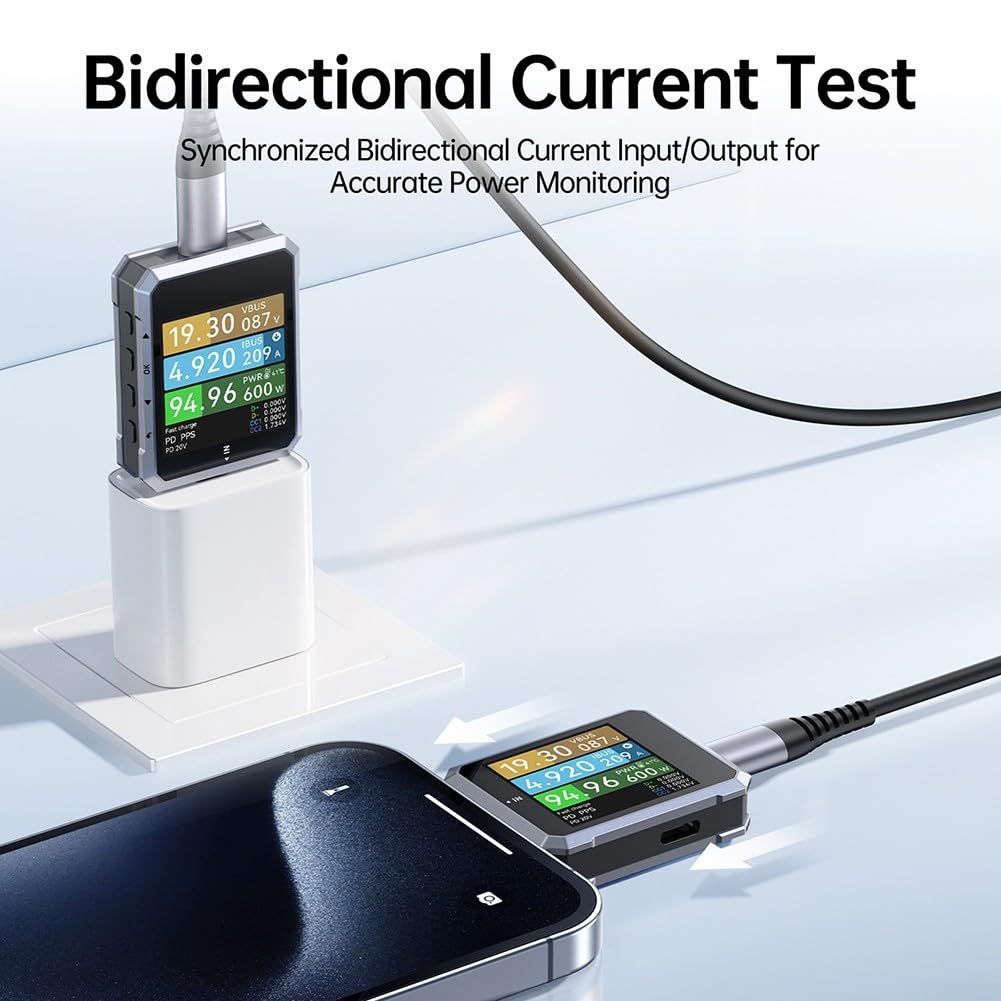 FNB-C2 USB C Tester 240 Watt Power Meter für Schnellladetester PD QC Protokoll Analyse Kabelqualität Prüfung