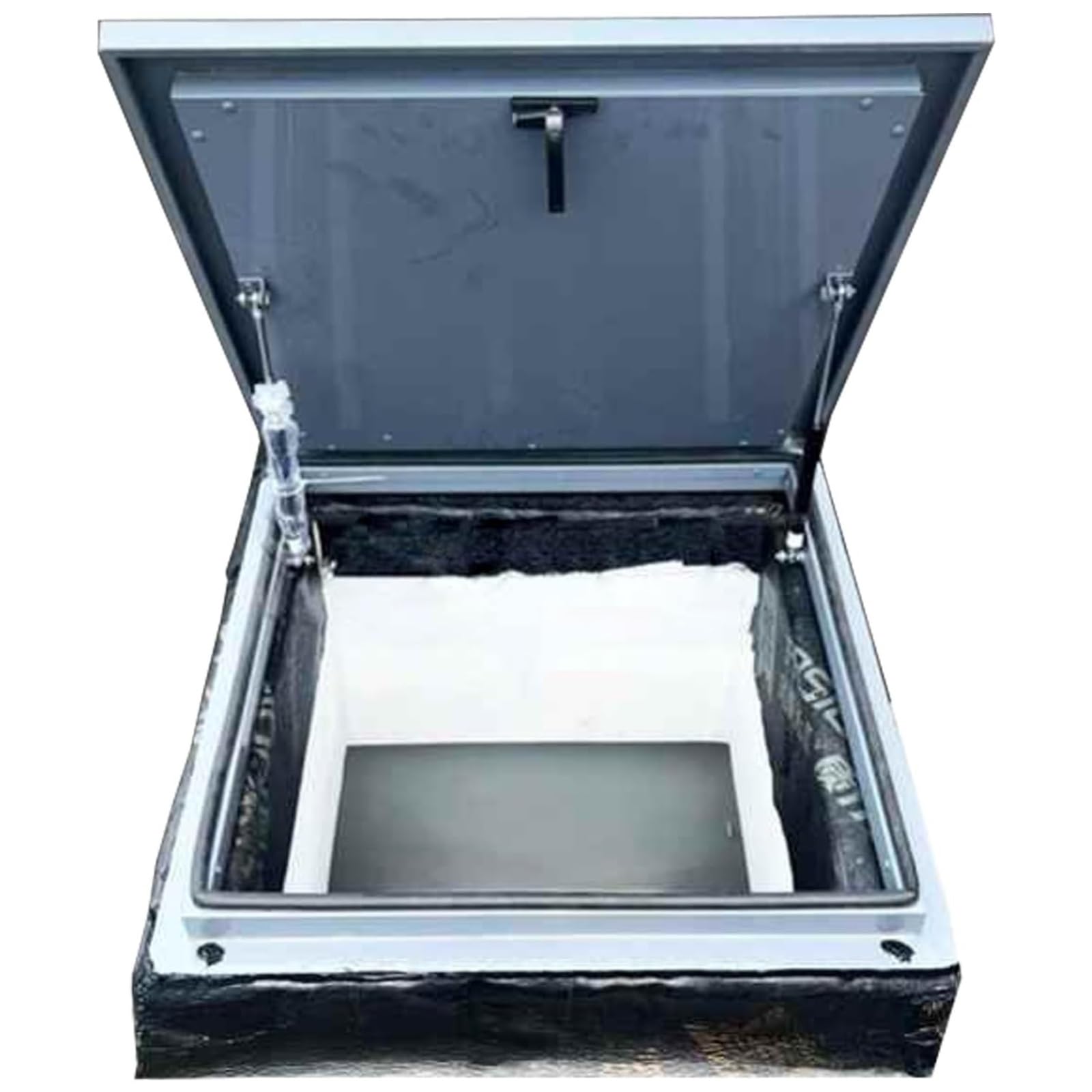 Juskaqzyi One Color Skylight Large Roof Hatch Steel Anti-Theft Door Manhole/Cellars Exit Cover Roof Skylight Rainproof Basement Exit Lid Attic(65 * 65Cm)