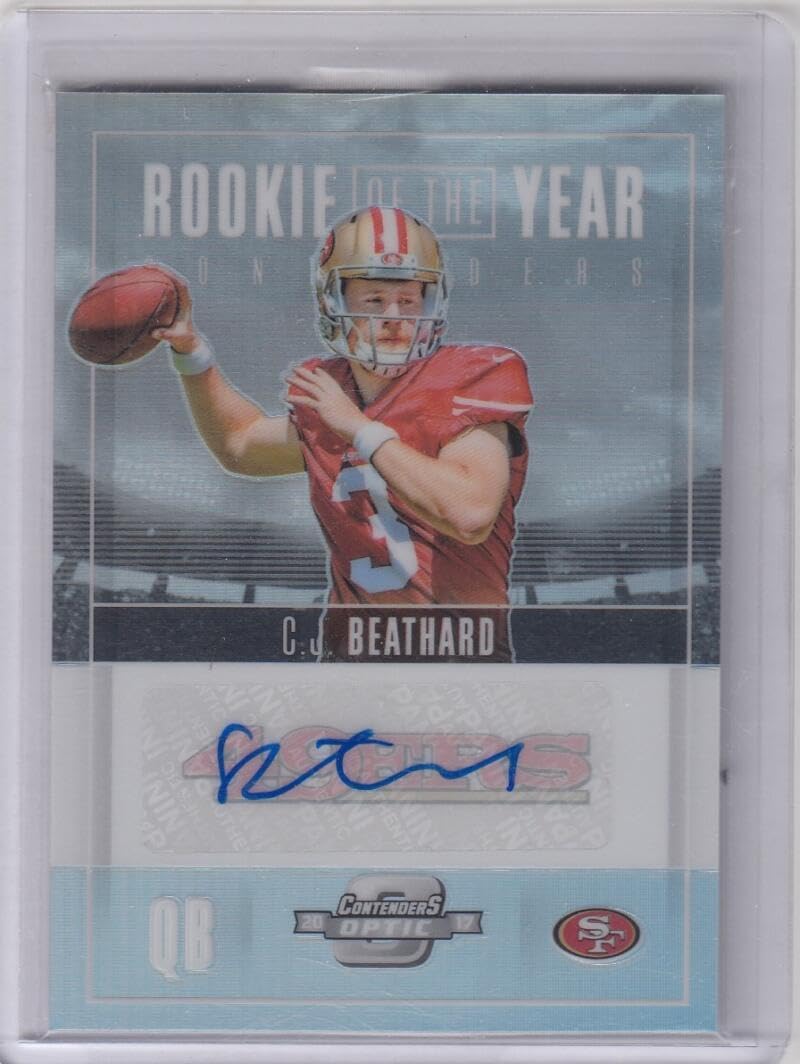 Football Trading Card 2017 Panini Contenders Optics Rookie of the Year Contenders Autographs #5 C.J. Beathard NM Near Mint Auto 7/25 49ers