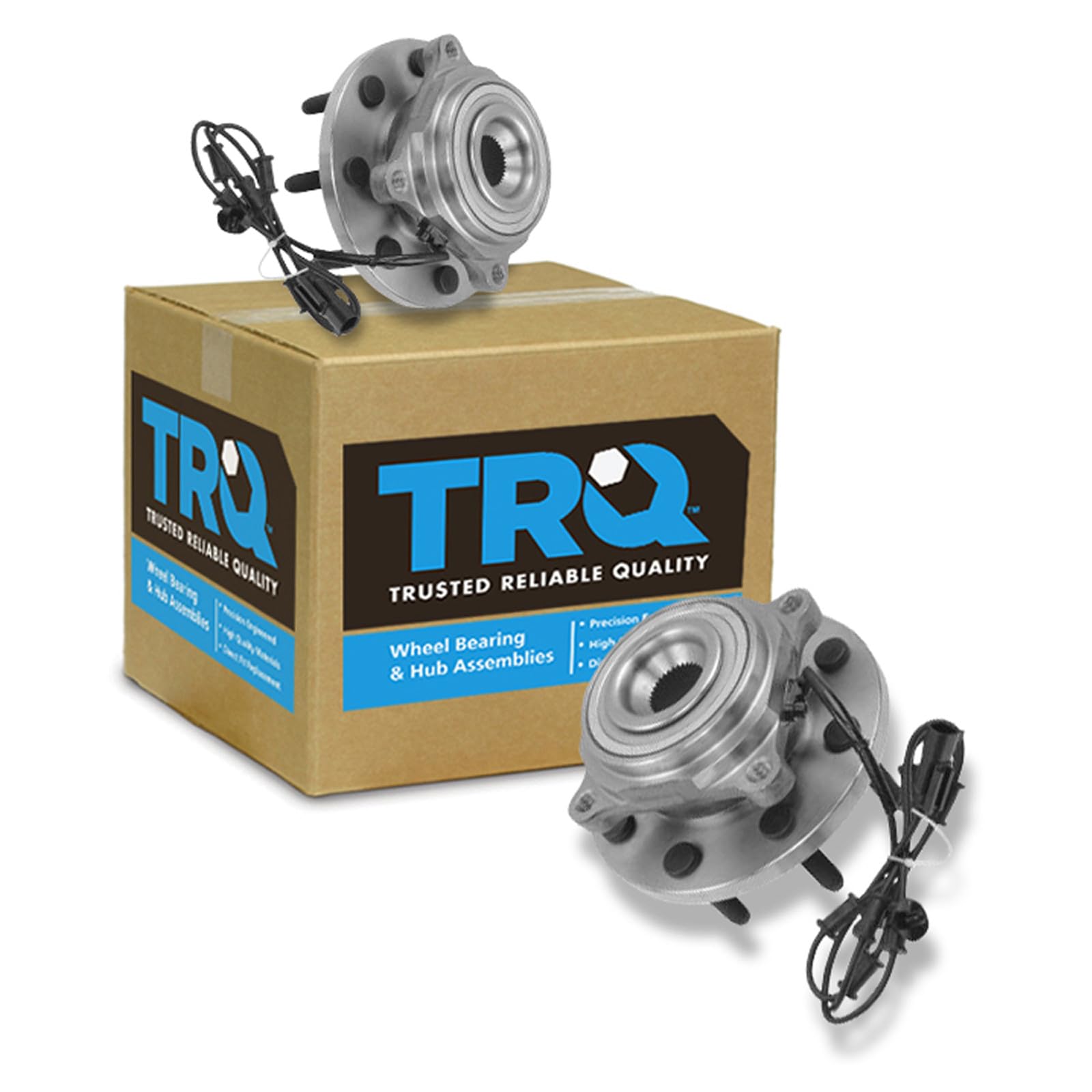 TRQ Front Left and Right Wheel Bearing and Hub Assembly Set 2 Piece