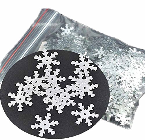 Rockin Beads Brand, 1000 Silver Snowflake Sequins for Sewing Card Making Scrapbooking Crafts 19mm