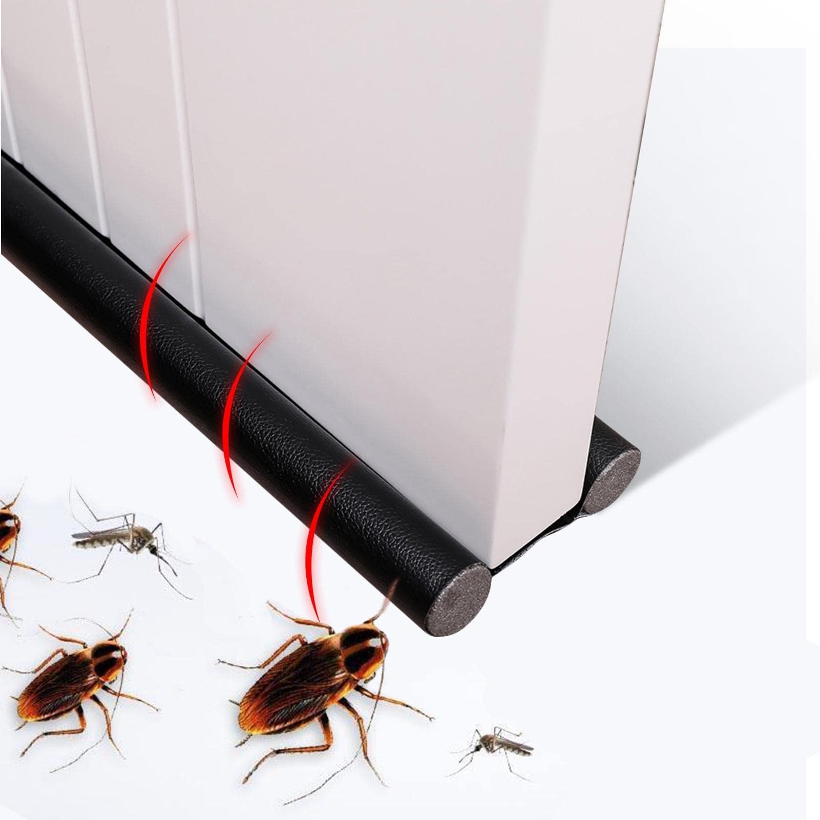 Under Door Draft Stopper | Windproof Gap Blocker | Twin Under Door Sweeps for Interior Doors | Bottom Seal Weather Stripping | Sound Blocker | Adjustable Foam | Removable and Washable, Assorted