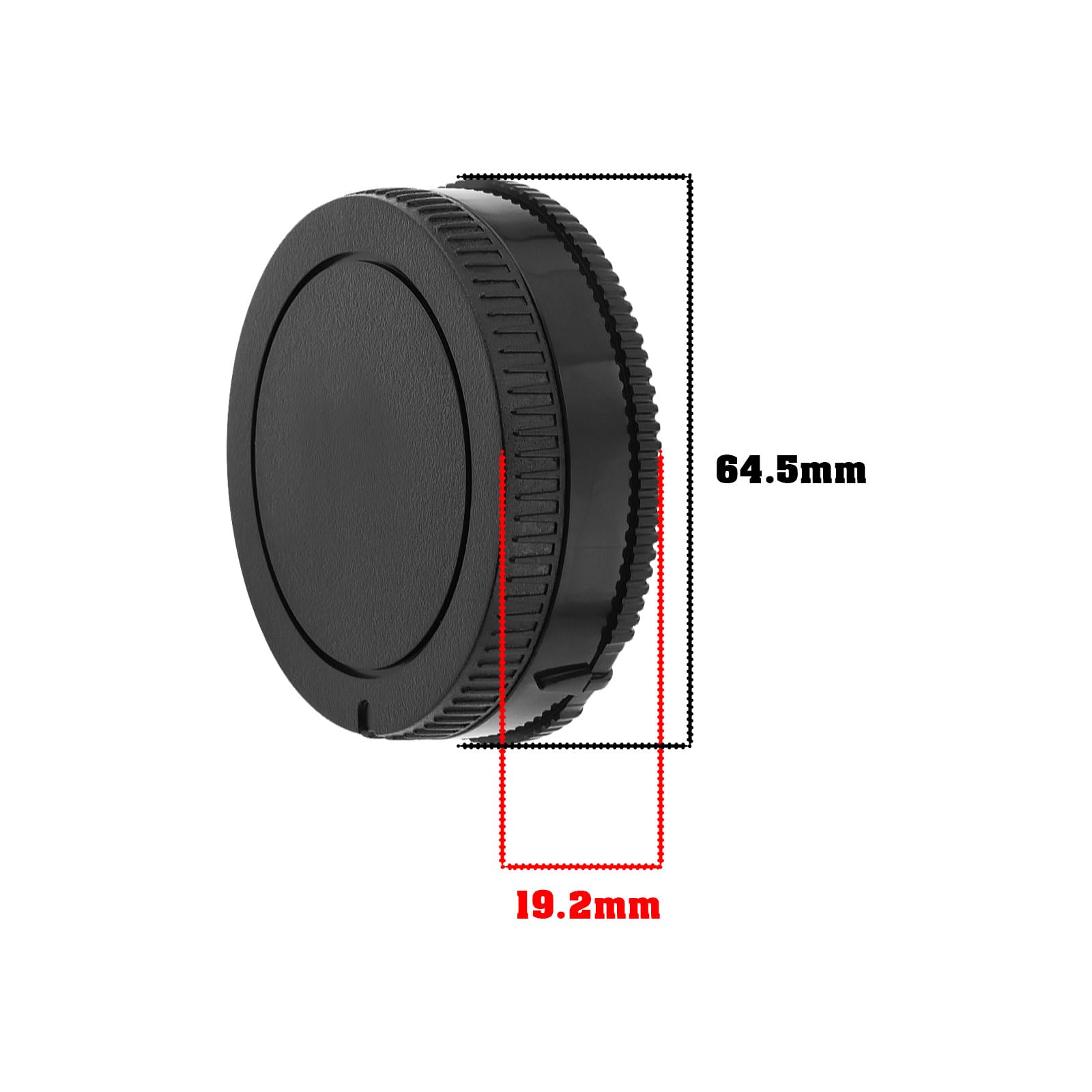 VGOL 3 Sets Plastic Body Cap and Rear Lens Cap 64.5 x 19.2mm Compatible with Sony A100 A200 A230 A290 Compatible with Minolta AF Black - Image 4