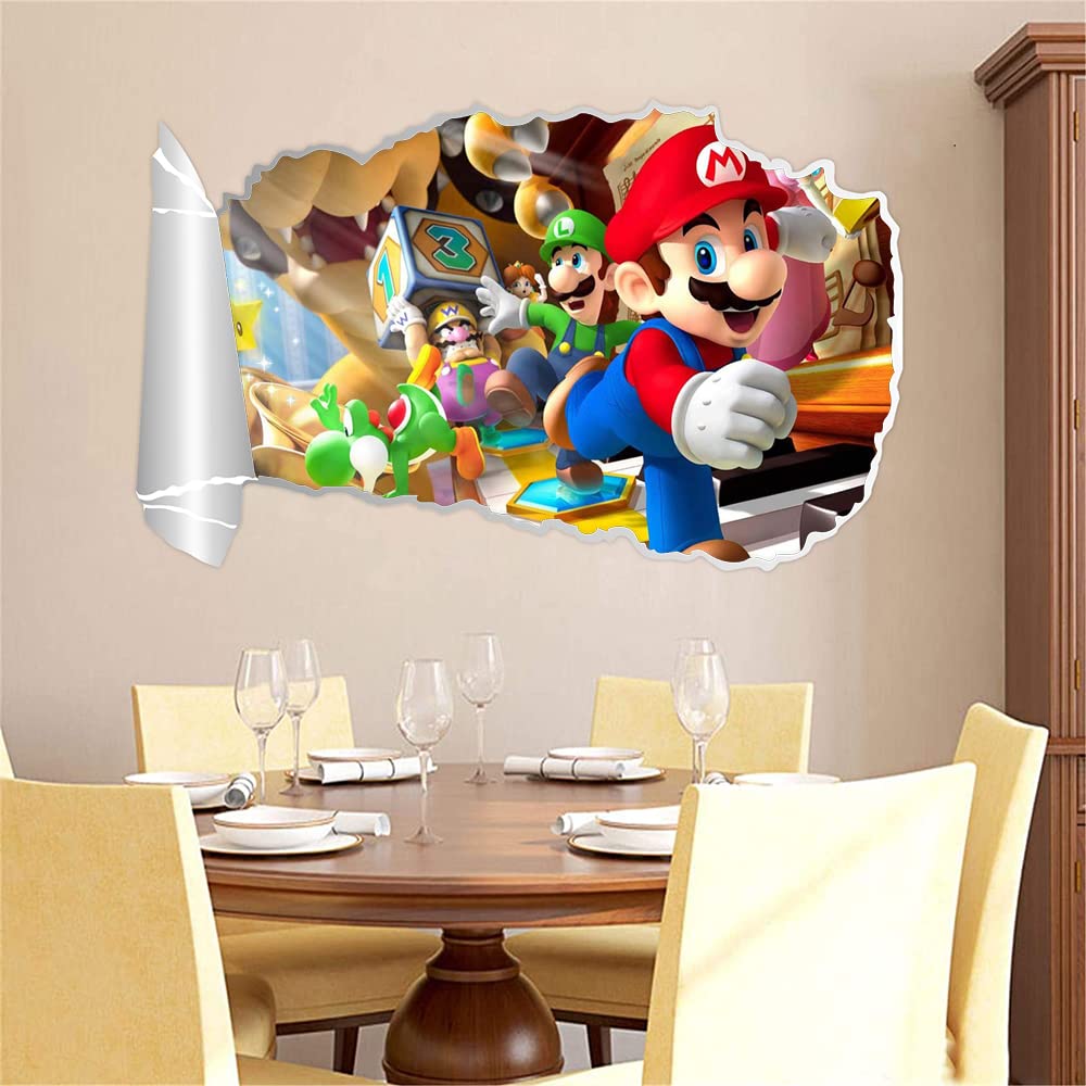 GADGETS WRAP Printed Wall Decal Sticker Scratched Book Roll Paper Style Decal (95cm x 58cm) - Mario Super-image-18