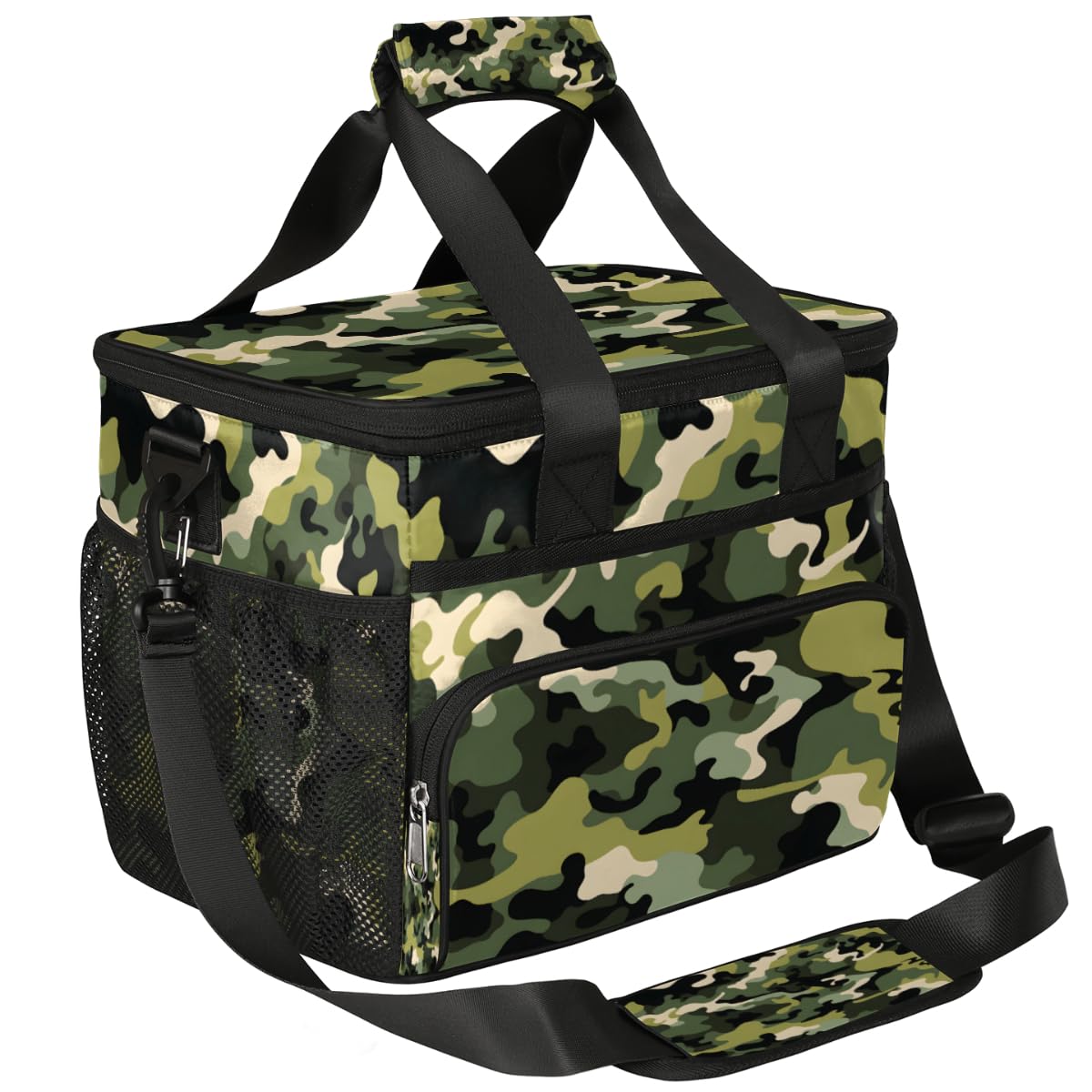 Camouflage Texture Insulated Picnic Backpack Lunch Box for Women Men Picnic Basket Tote Lunch Bag Picnic Bag Portable Lunch Bags for Picnic, Beach, Work, Trip,Office, Camp Camo Abstract