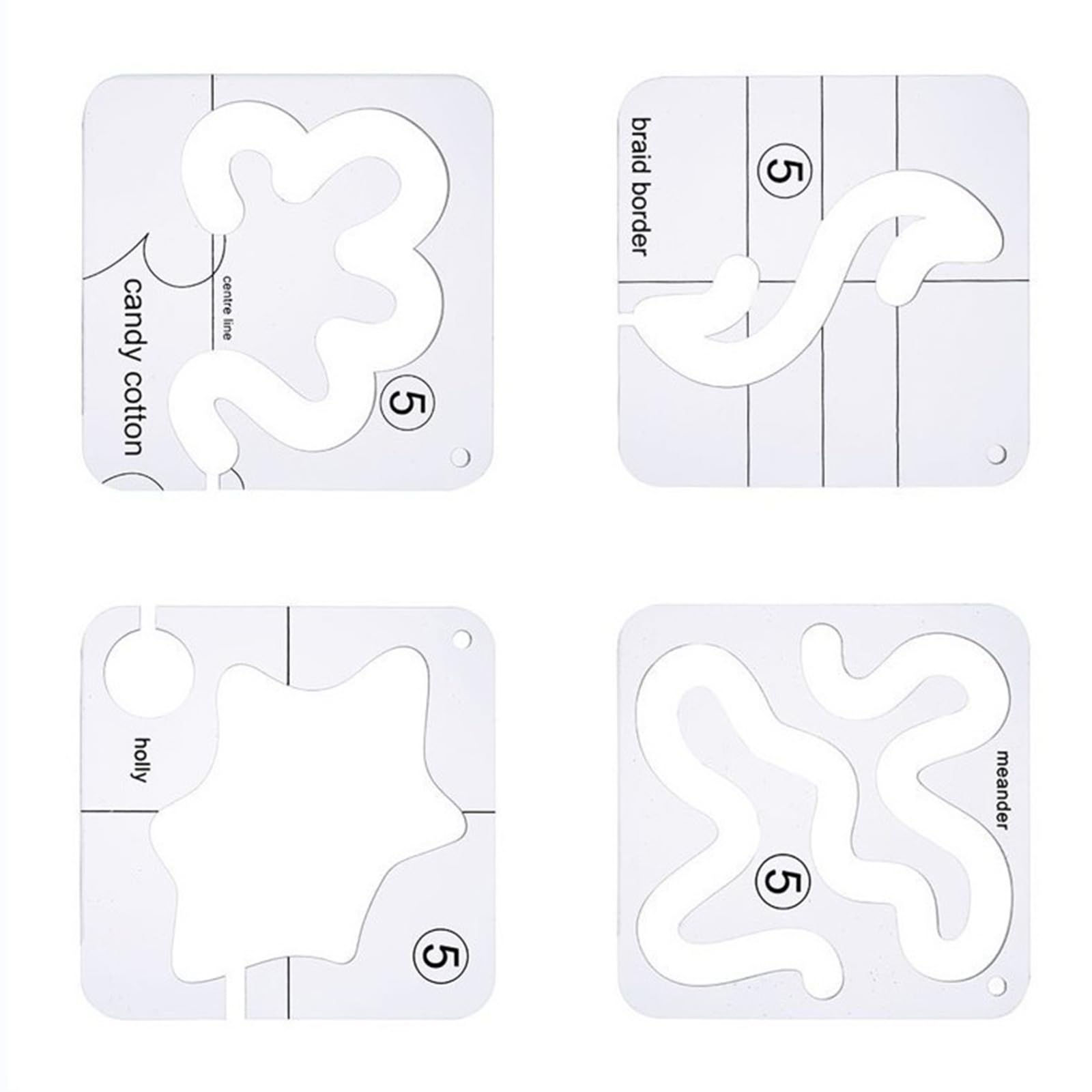 Yrohgkpn A 4Pcs Quilting Templates Clear Crylic Ruler Freemotion Stencils Sewing Patchwork Tool Foot Ttachment