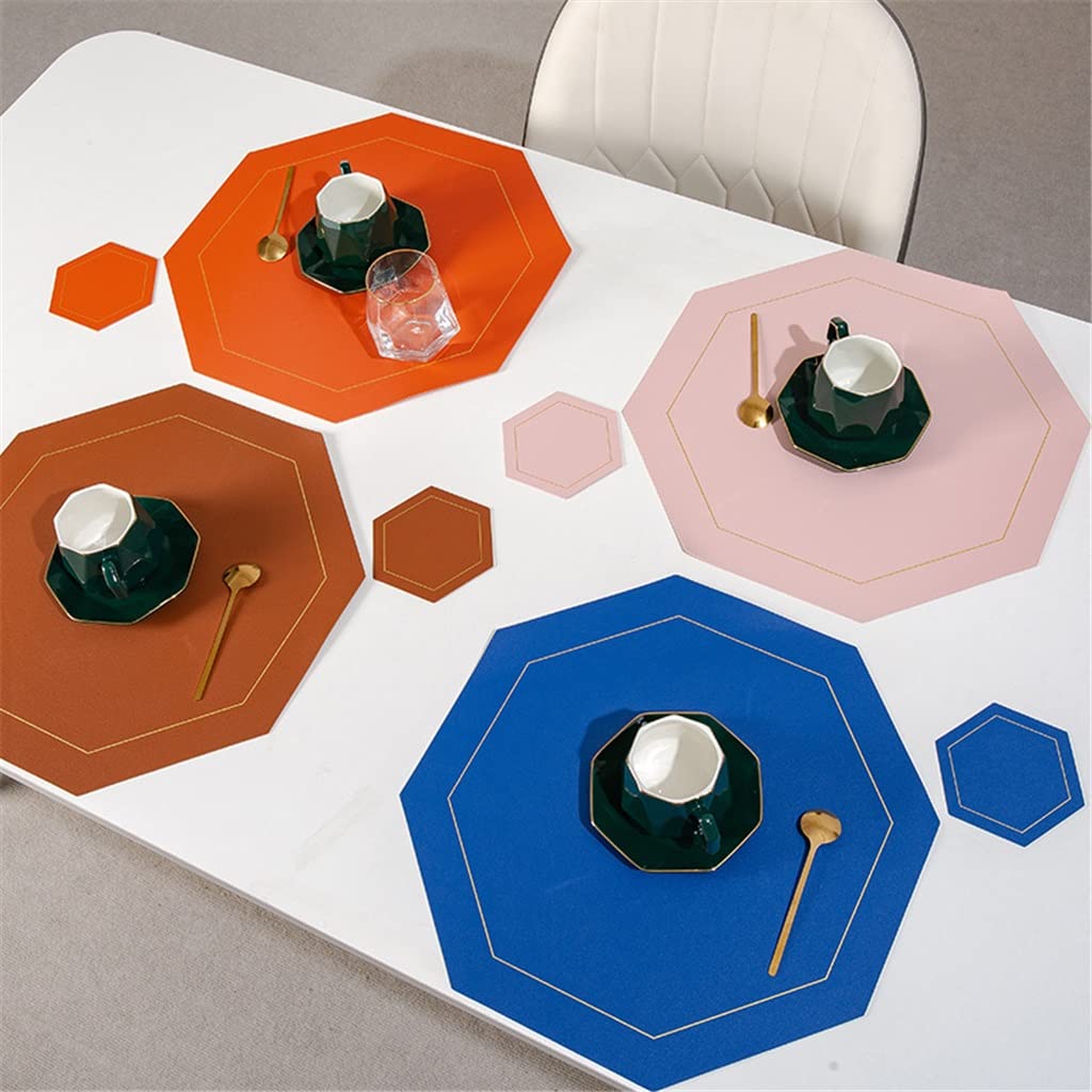 6 Pcs Napperon en Cuir Coussin Isolant Napperons Occidentaux sous-Verres Tapis de Table Vaisselle Cuisine Accessoire (Color : F) HGCHH