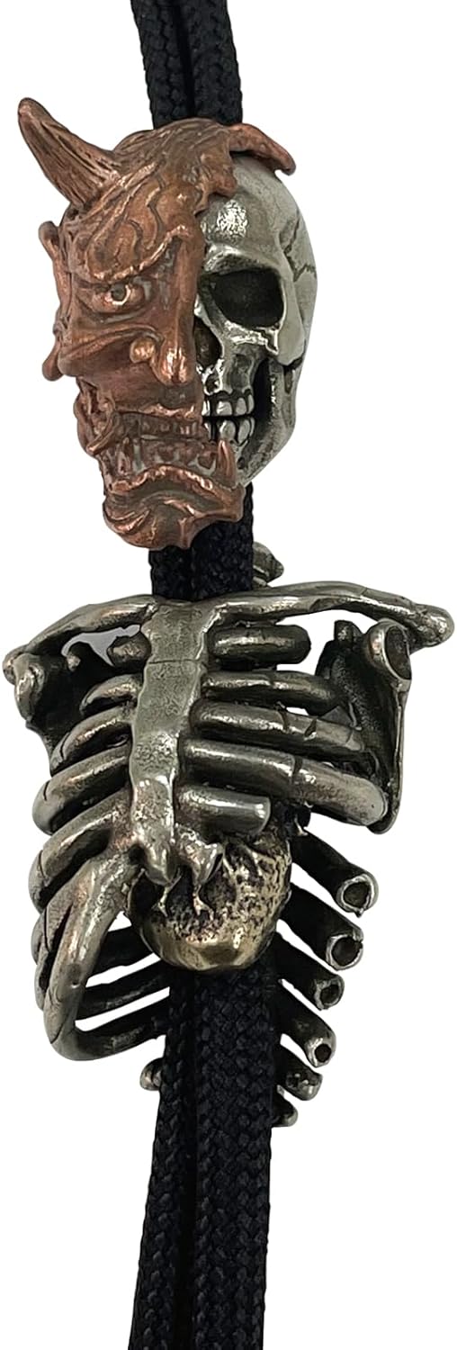 EDC Paracord Beads Copper for Knife Lanyard Beads, Skull Lanyard Pendants，Key Rings Pendant DIY Accessories for 550 Paracord Gift for Men