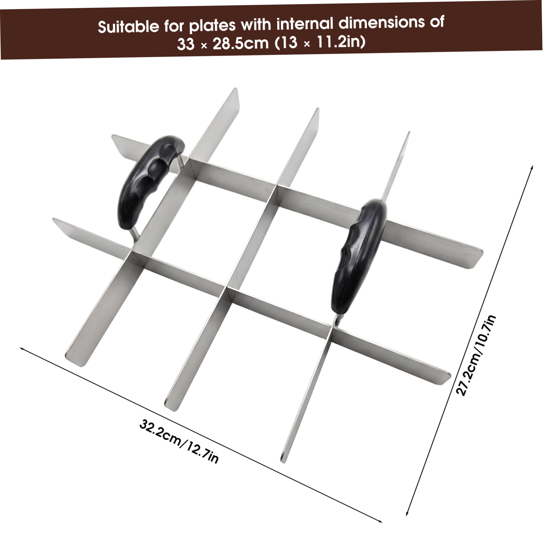 Kuchenschneider, 12-Gitter-Kuchenschneider aus Edelstahl (Silber)
