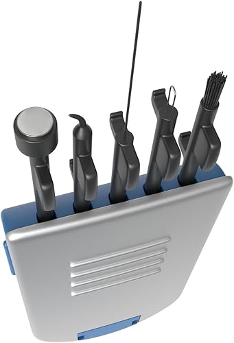 EZY DOSE Audífonos 5 en 1, herramientas de limpieza diaria, kit pequeño para el hogar o viajes, para fácil, negro, fácil de usar, juego de 5 piezas,