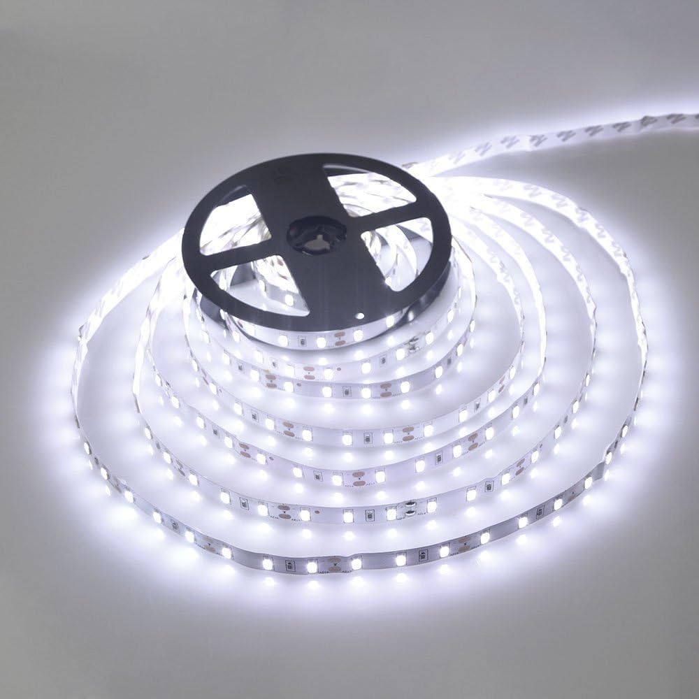 LEDUNI ® Tira de LED 5M 14.4W/M AC 12V IP20 300LEDS Luminosidad 1152LM, autoadhesiva, 6000K