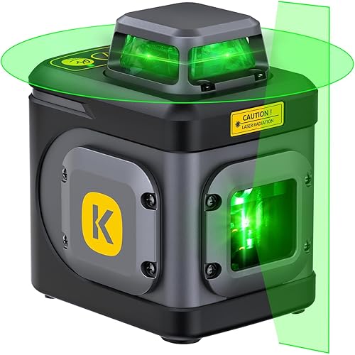 Fanttik D5 Laser Level 360°, Self-Leveling Green Cross Line Laser 100 ft, 4000 mAh Rechargeable Battery, Magnetic Bracket, for Picture Hanging and Renovation