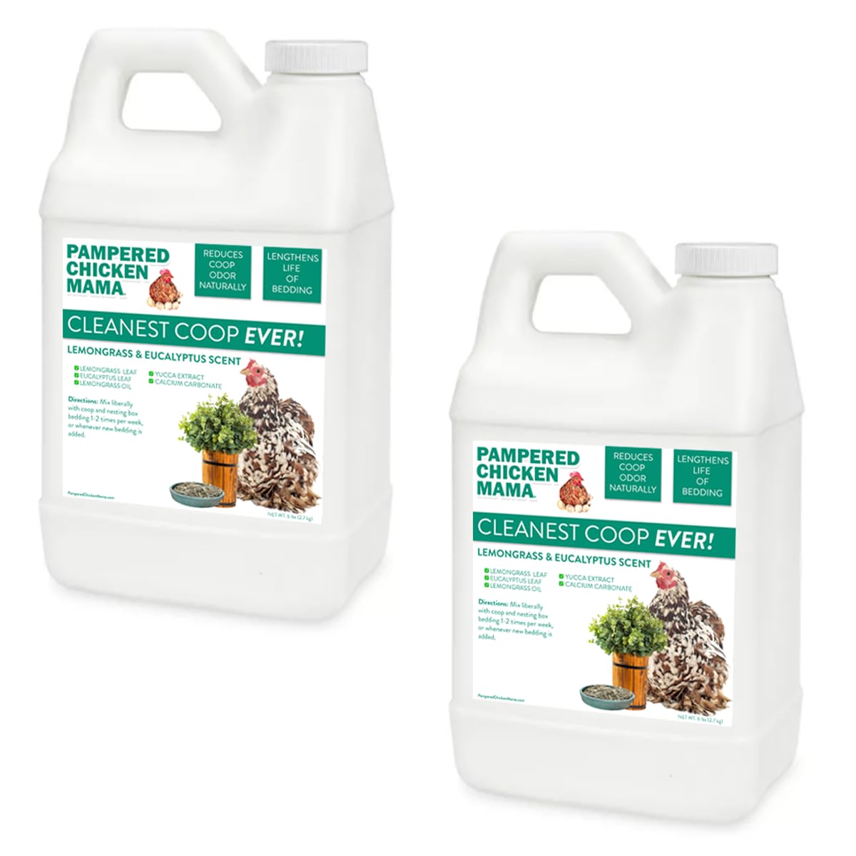 Pampered Chicken MamaChicken Coop Deodorizer Chicken Coop Cleaner with Organic Herbs: Cleanest Coop Ever! Coop Refresher for Chickens | Chicken Supplies (Lemongrass & Eucalyptus) (12, Pounds)