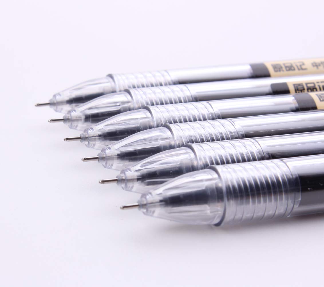 Bolígrafos de tinta de gel de 0,35 mm, tinta negra, extrafina, bolígrafos de tinta de gel, bolígrafos de tinta de gel, para oficina, escuela, suministros de papelería, paquete de 12 unidades