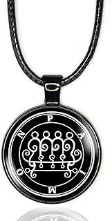 King Paimon Sigil Necklace, Sigil Seal of Paimon Pendant For Men or Women, The Lesser Key of Solomon Lemegeton, Left Hand Path Satanic Demonic Necklace Gifts, Ars Goetia Occult Jewelry
