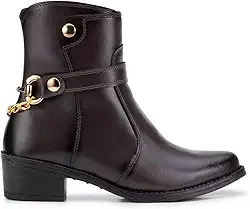 Bota Feminina Texana Curto Fivela Salto Baixo Confortável