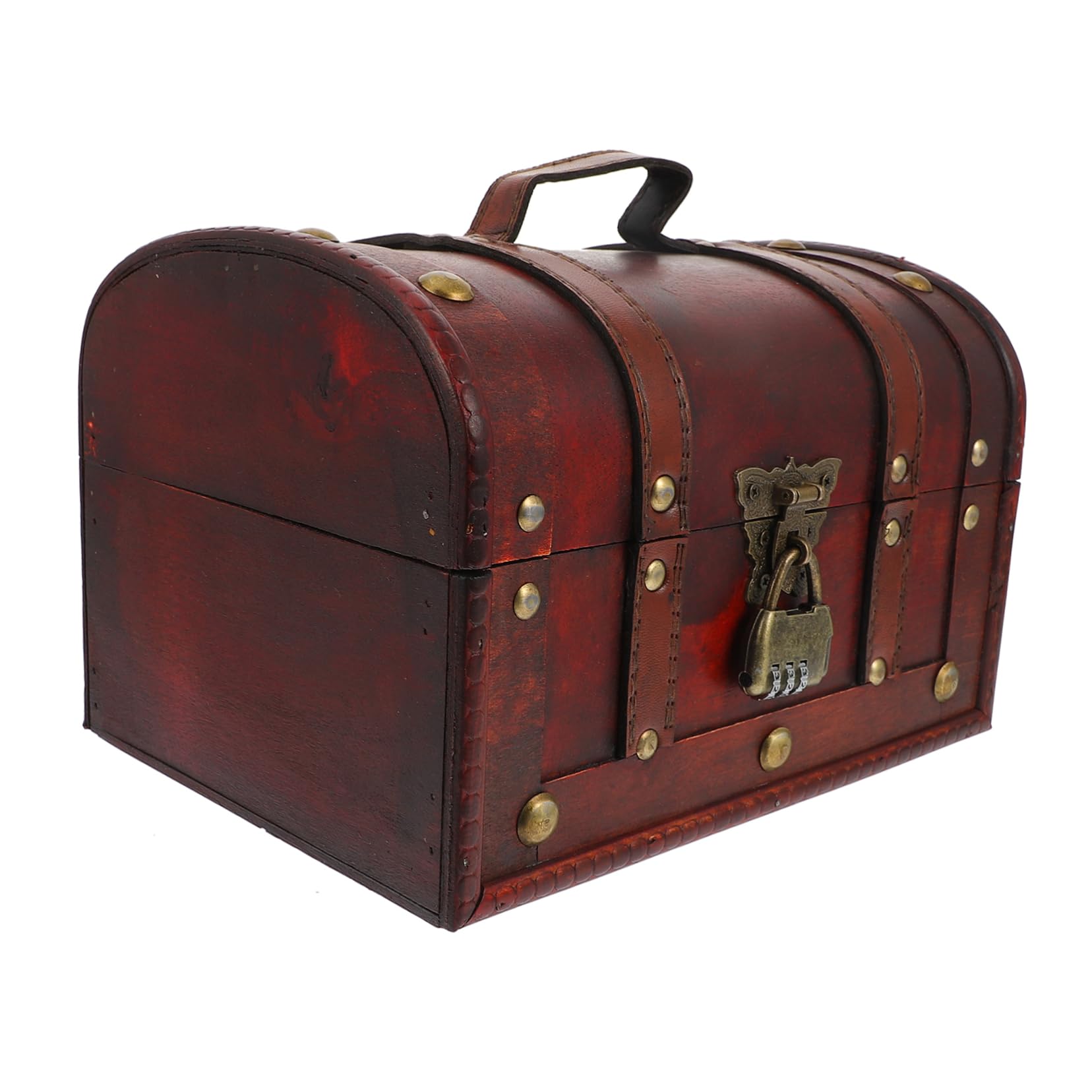 BESTOYARD Scatola Portaoggetti Vintage in Legno, 1 Pezzo, Rosso Scuro