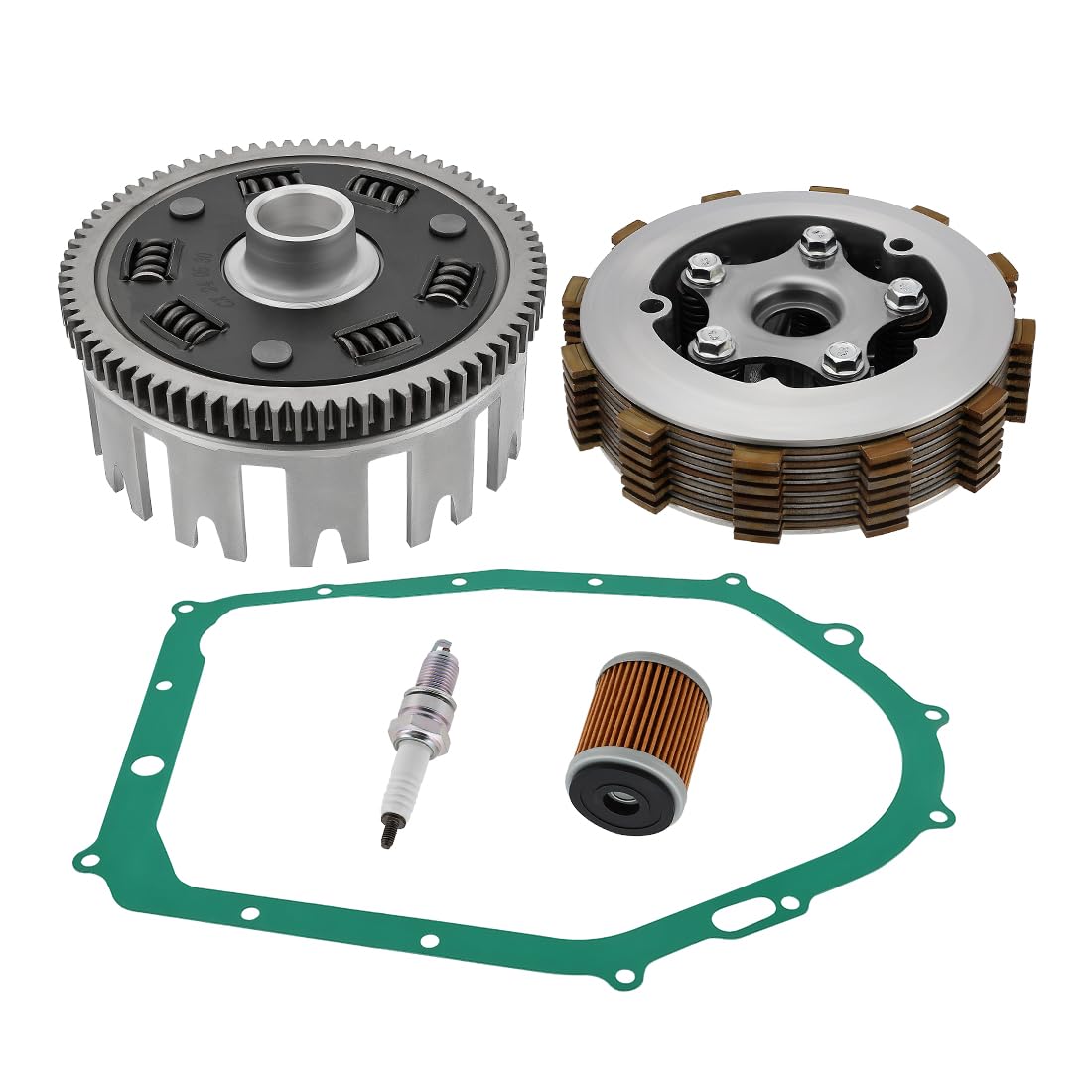 Kit de embrague reforzado con canasta para Yama-ha Raptor 350 2004-2013 Warrior 350 1987-2004 Kodiak 400 1993-1998 Big Bear 350 4x4 1987-1997 Big Bear 350 2x4
