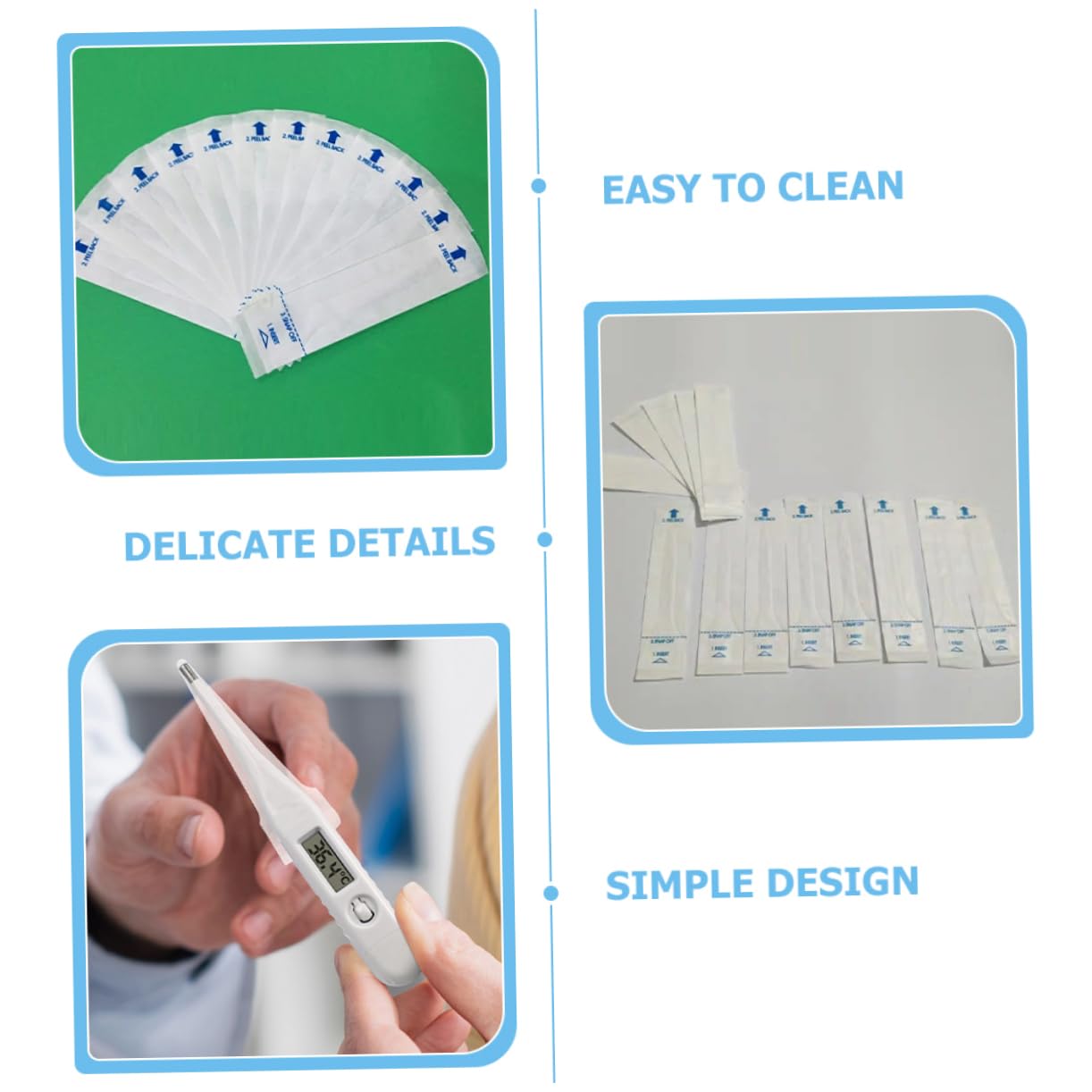 CALLARON 500 Stck Papierschutzhüllen für Rektale Thermometer Hygienische Sondenabdeckungen für Präzise Temperaturmessung bei Haustieren Sicher und Benutzerfreundlich