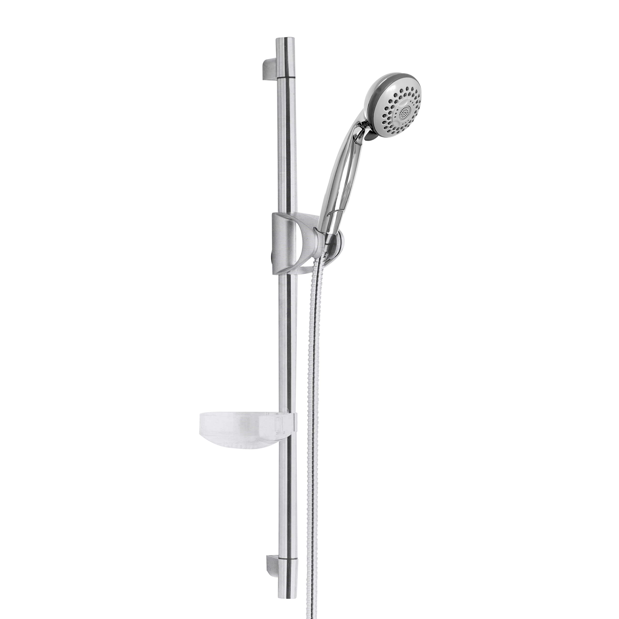 Ensemble de douche chromé haute finition avec barre et flexible Flexo