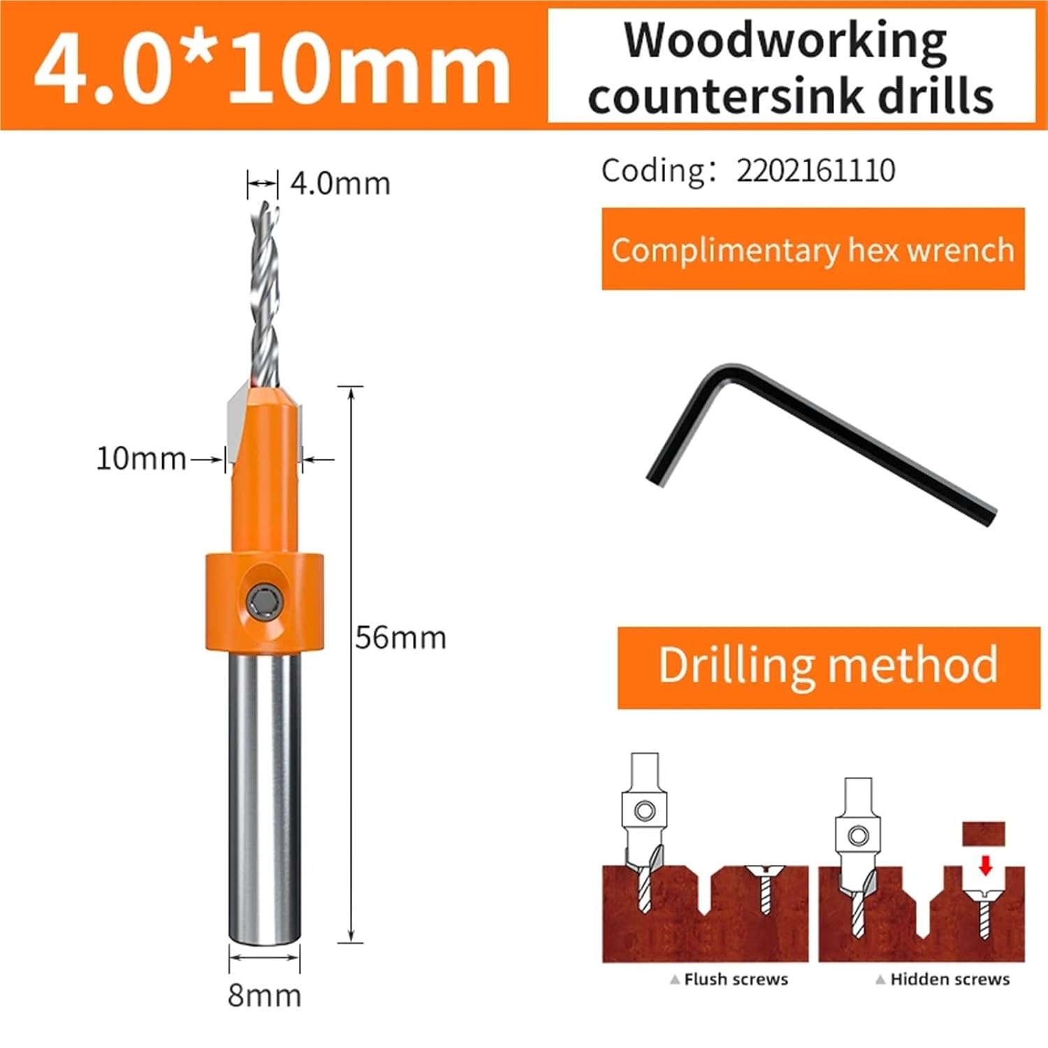 1/5PCS Counter Sink Drill Bit Set for Wood 8mm Shank HSS Wood Screw Drill Router Bits Hole Punch Woodworking Tools(2202161110)