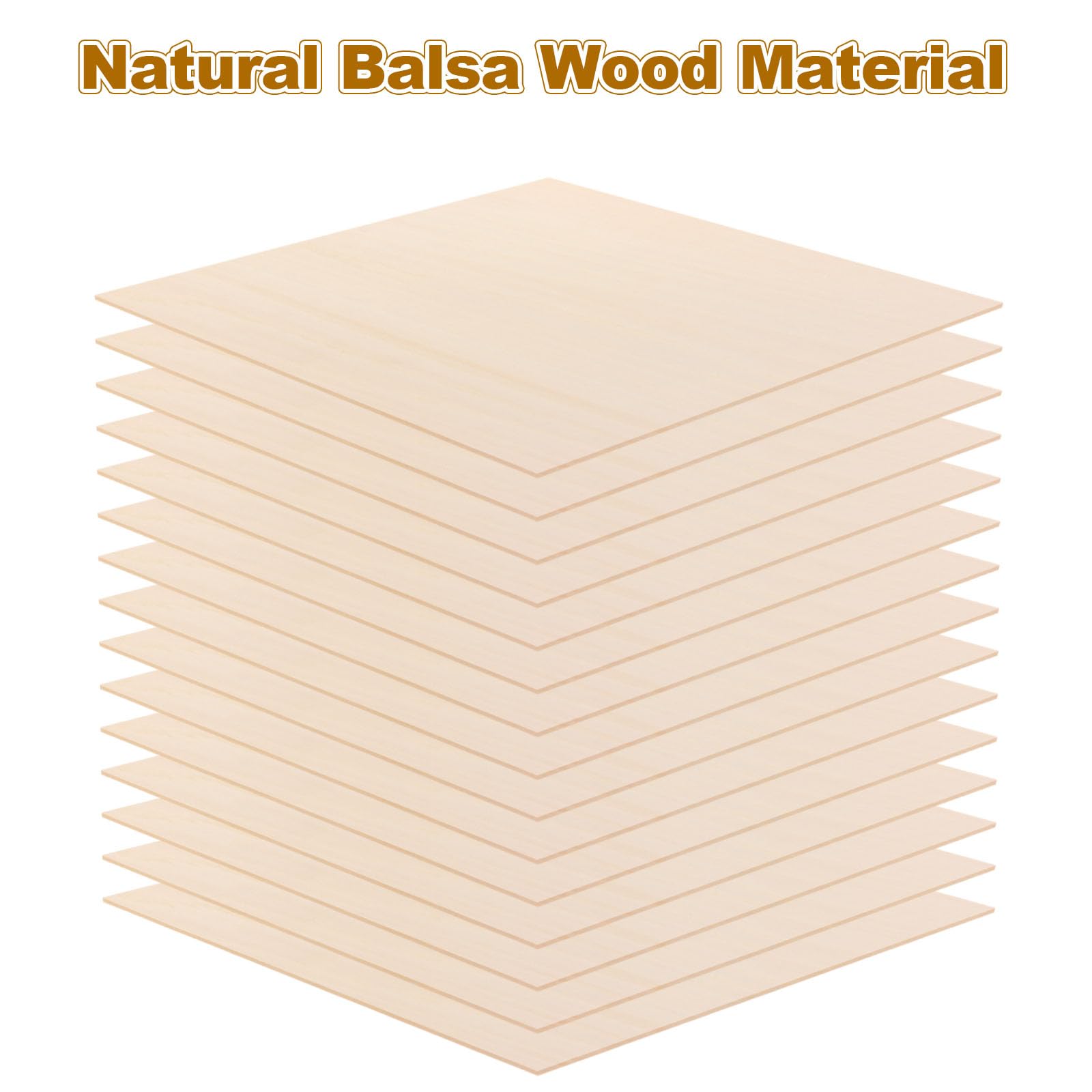 JMIATRY Balsaholzplatten, 300 x 300 x 3 mm, Sperrholzplatten, unlackierte Lindenholzplatten für Heimdekoration, DIY-Handwerksprojekte, Holzhandwerk-Modell, Malen und Gravieren, 15 Stück