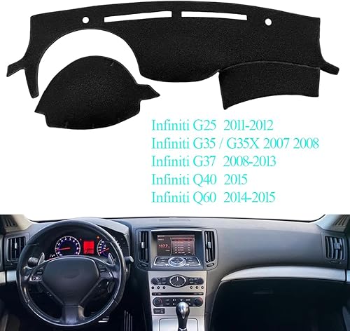 Miniatura 2 de Yiz Cubierta de tablero personalizada para Infiniti G25 G25X G35 G35X G37 G37X 2008 2009 2010 2011 2012 2013, Infiniti Q40 Q60 2014 2015, protector