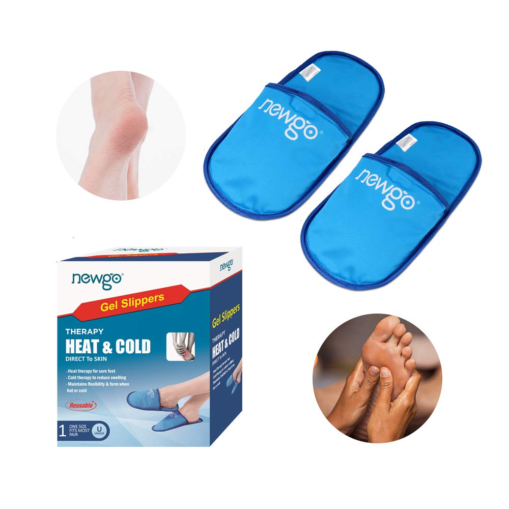 NEWGO®Foot Ice Packs Hot Cold Therapy 2PCS Ice Slippers Feet Gel Ice