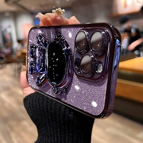 Miniatura 6 de Funda compatible con iPhone 11 Pro para mujer, soporte oculto de astronauta chapado en 6D, lujosa funda brillante para iPhone 11 Pro, funda con