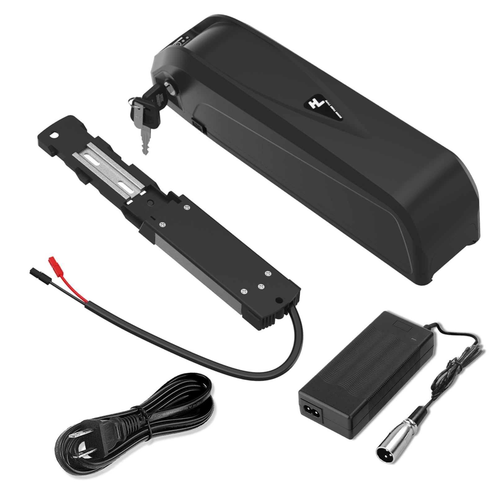 Yasco(US Warehouse 36V 18Ah Ebike Battery with Charger Electric Bike Conversion Kit Removable Lithium Battery with USB Port Rechargeable Battery with 25A BMS Protection