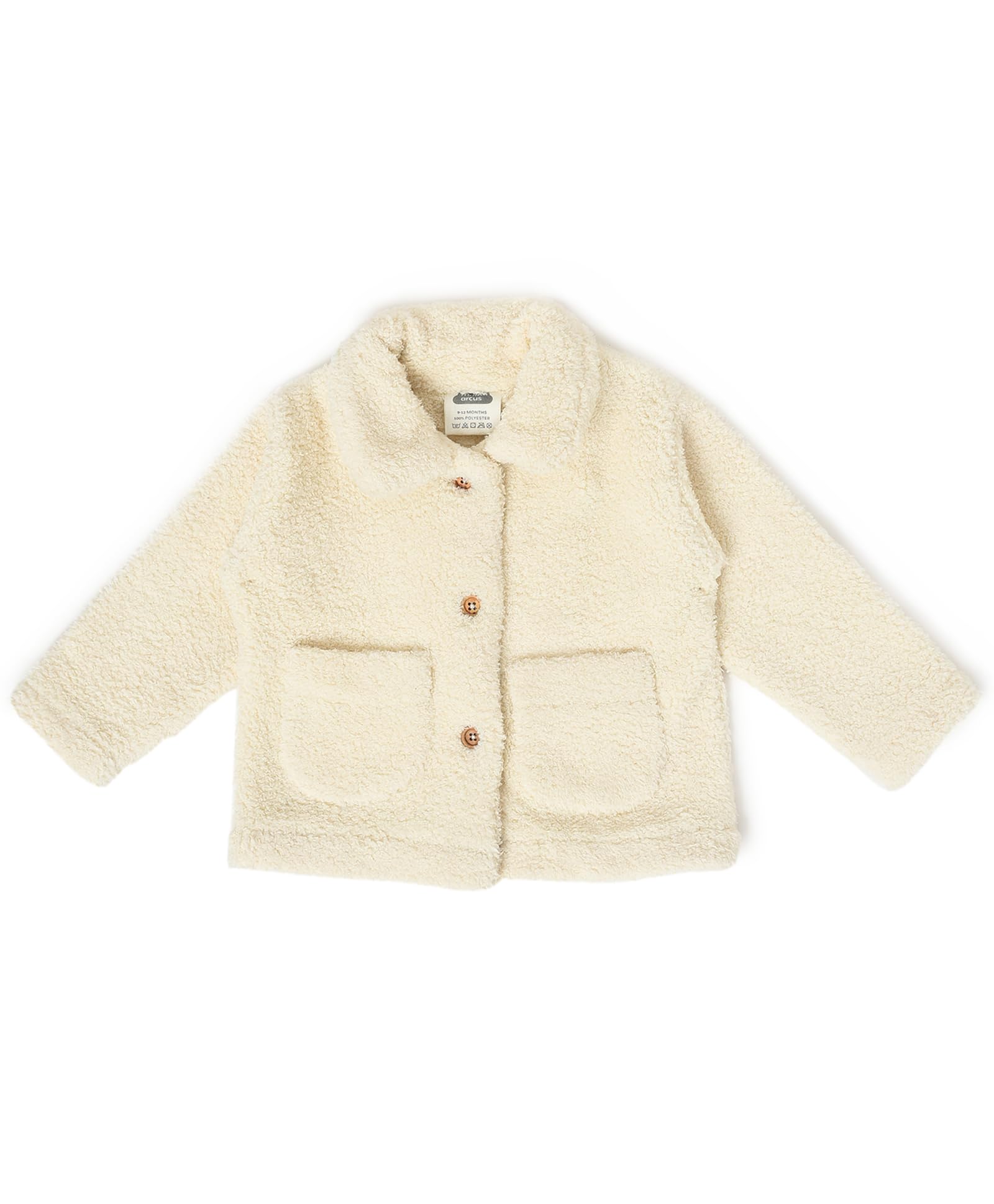 Mi Arcus Solid German Terry Cream Baby Jacket for 4-5 Years Girls Boys Kids 1