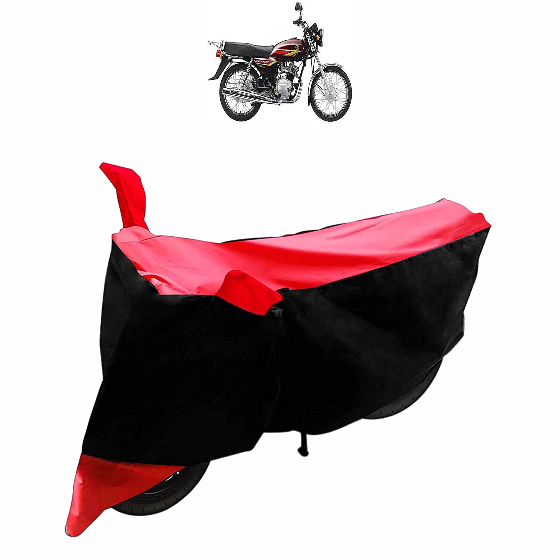 PulGos Red & Black Vehicle Bike Cover with Mirror Pocket_12690