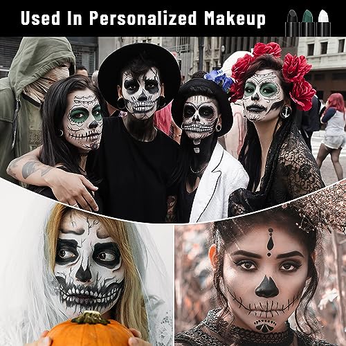 White Painted Lipstick,Matte Lipsticks Long Lasting,Soft Pigmented Lip Colour With Matte Finish And Creamy Texture,Multi-Purpose Halloween Lipstick Eye Face Paint Make Up - Image 5