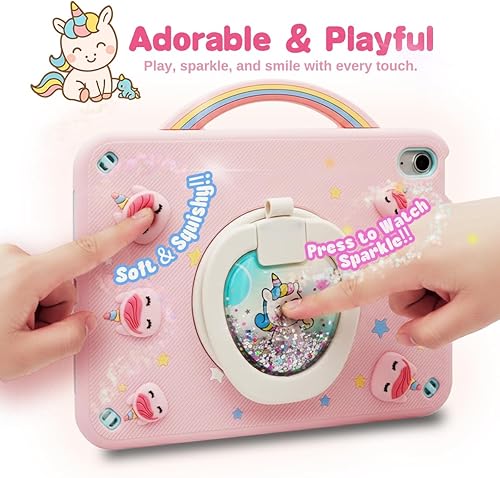 Miniatura 2 de Funda súper linda con diseño de unicornio arcoíris: Cytec Adorable funda para niños para iPad (A16) de 11ª generación de 11 pulgadas 2025 / iPad de