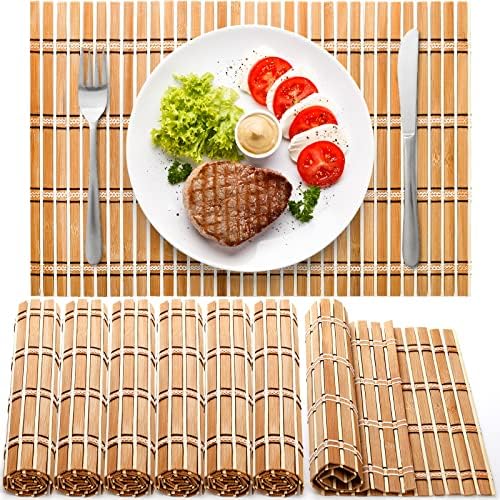 Coloch 8 Pack Natural Bamboo Placemats, Rustic AntiSlip