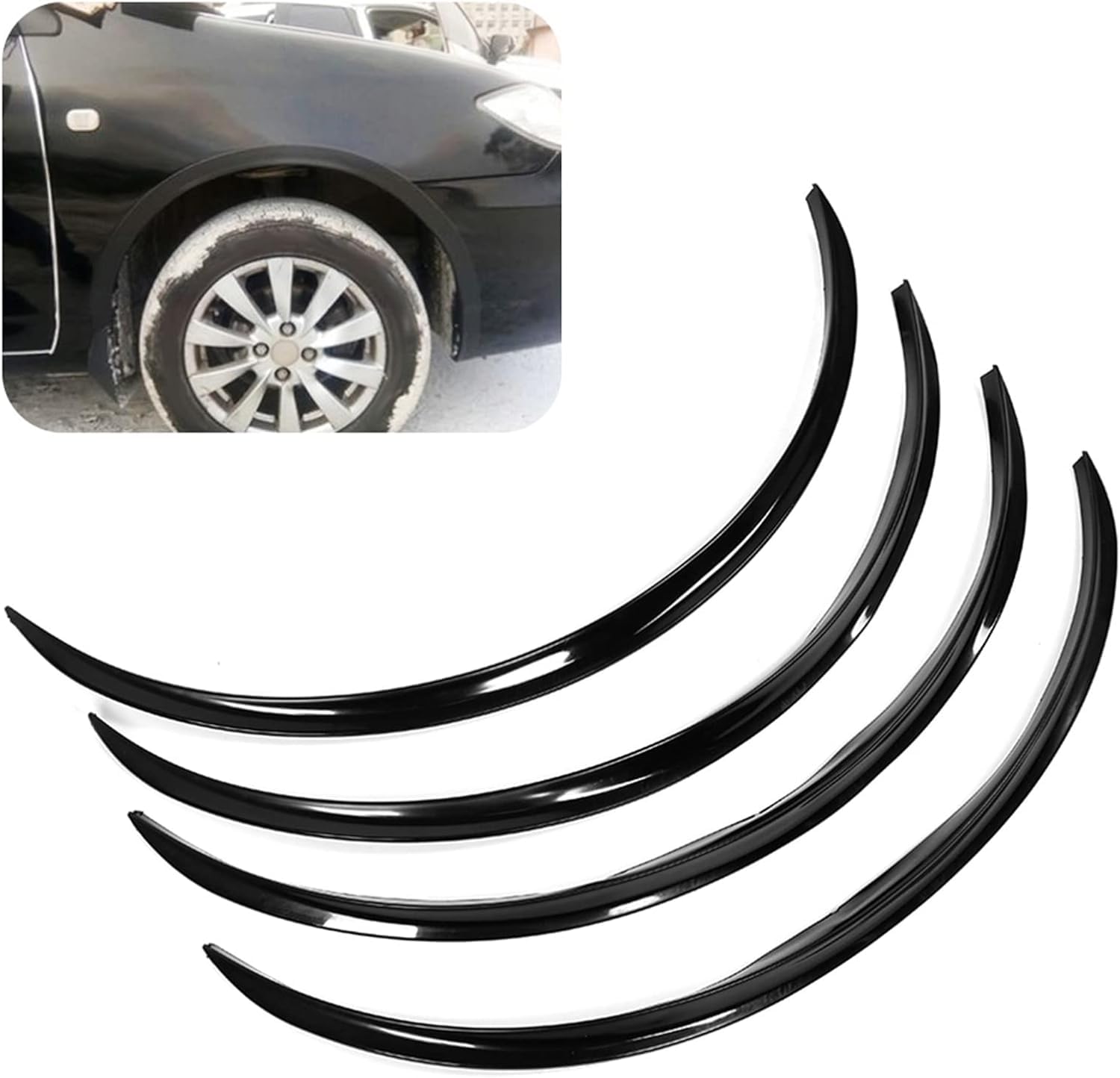 YDSTNiu 4Pcs Car Wheel Arch Trims for BMW 3er Touring 6 (VI) F31 I 2012-2015, Fender Flares Guard Strip Protector Fit Anti-Scratch Waterproof Wheel Lip